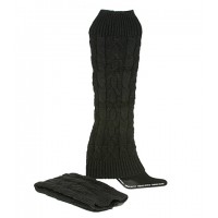 Socks/ Leg Warmers - Knitted Leg Warmers - Black - SK-F1004BK